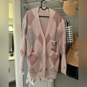JNBY pink wool cardigan